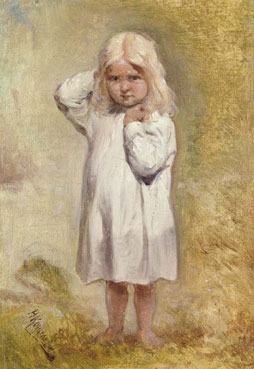 Sketch of a young girl in white