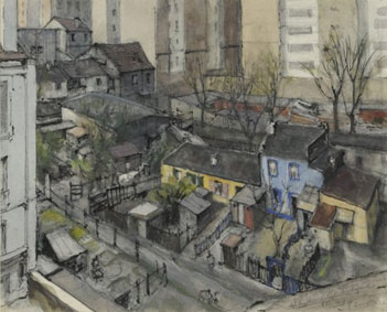 Paris, vieilles maisons vues de la Fenêtre