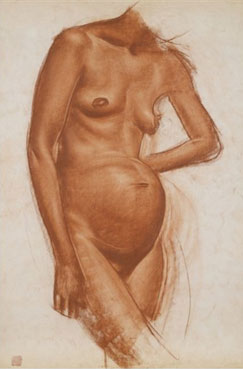 Three drawings of nudes