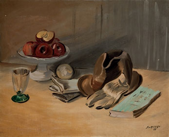 Nature morte au chapeau et aux pommes