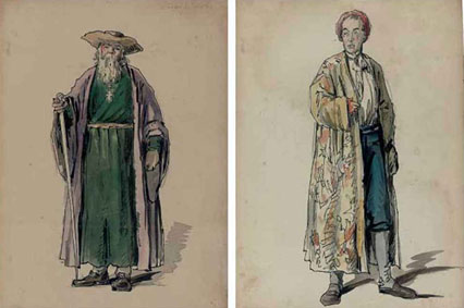 Father Yakov (costume design) (+ Man in a nightcap (costume design); 2 works for Tsarevich Alexis)