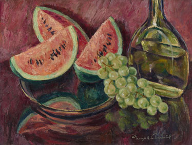 Still life with a watermelon