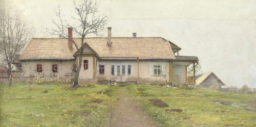 Cottage in a landscape