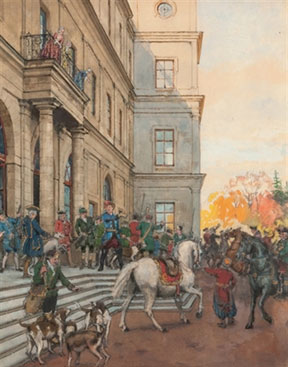 Count Orlov moving off at Gatchina