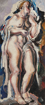 Woman draped in white