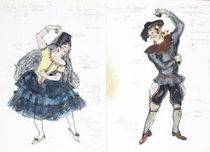 Four costume designs for Swan Lake