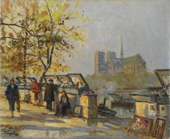 Book sellers along the Seine