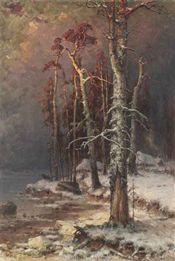 Winter in the forest near Lake Peipus