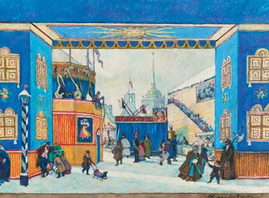 Set design for act I of Petrushka