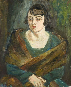 Portrait de femme en vert