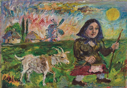 Girl with a goat