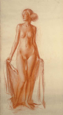 Standing female nude