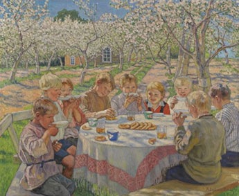 Tea in the apple orchard