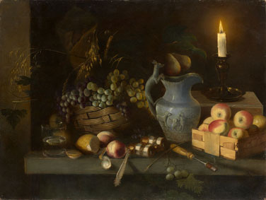 Still life with candle and opera glasses