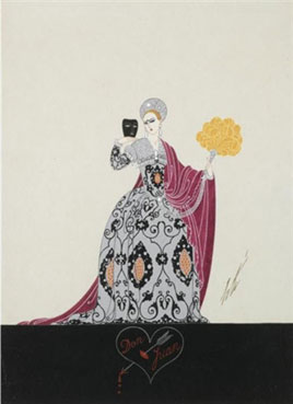 Costume design for Ganna Walska as Donna Elvira in a 1923 production of Don Juan