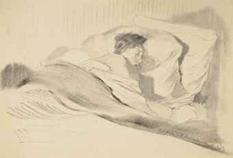 The artist`s wife sleeping