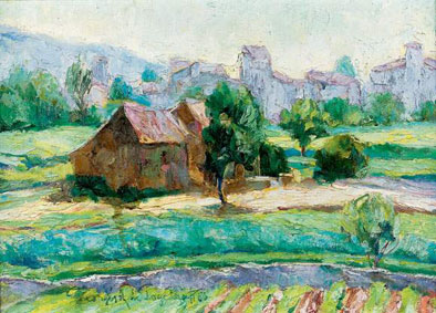 Paysage à la chaumière