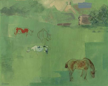 Landscape with grazing cattle