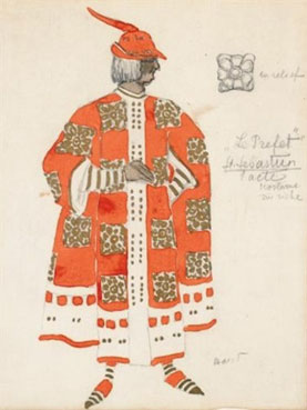 Costume design for act I of the Martyrdom of St. Sebastian