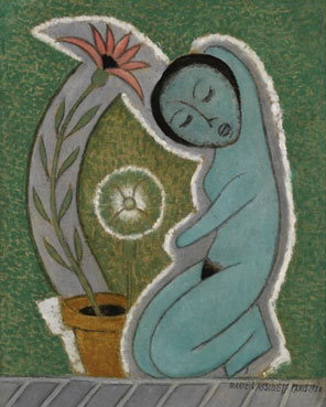 Nude with flower
