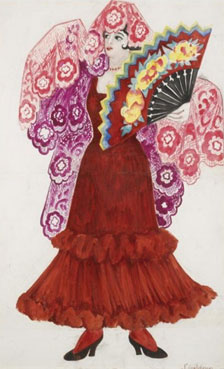 Costume design for a Spanish dancer