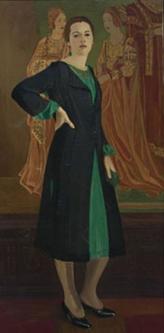 Portrait of Katherine Campbell in a green dress