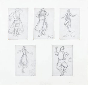 Five costume designs for Le Coq d`or 