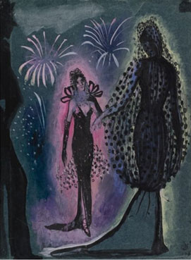 Two women in evening gowns