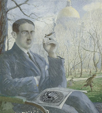 Portrait of a gentleman smoking a cigar