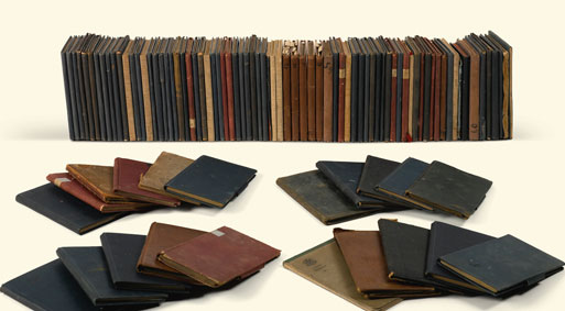 A group of 97 sketchbooks and journals