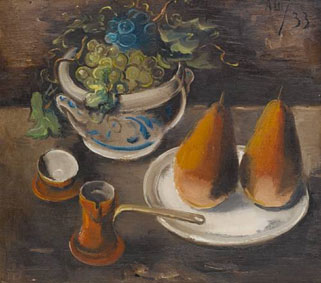 Still life with pears