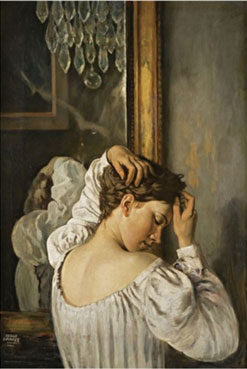 Portrait of a lady at ther toilette