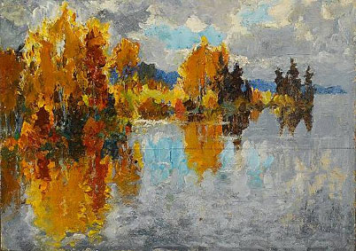 A river landscape in Autumn