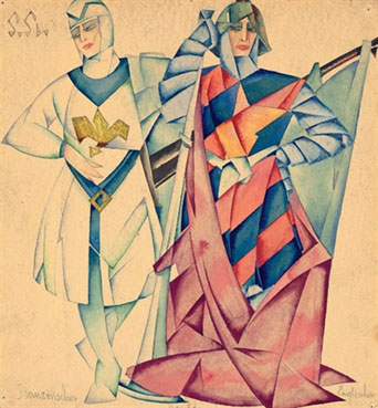 Costume design for Shakespeare`s The life and death of King John: A French and an English Knight