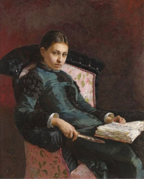 Portrait of the artist`s wife, Vera Repin