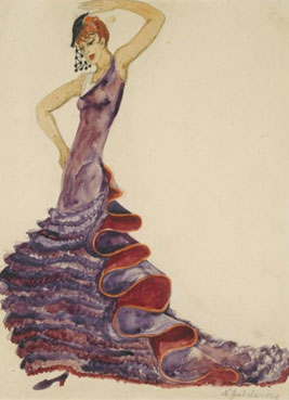 Costume design for Bronislava Nijinska for the 1932 production of Bolero