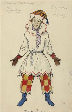 A costume design for Petrushka: Nijinsky as Petrushka