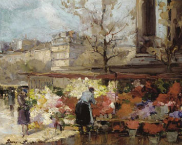 Flower seller at La Madleine, Paris