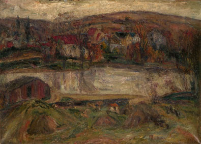 Landscape and still life, two sided work