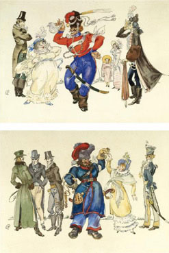 Two designs from the Platov`s cossacks in Paris