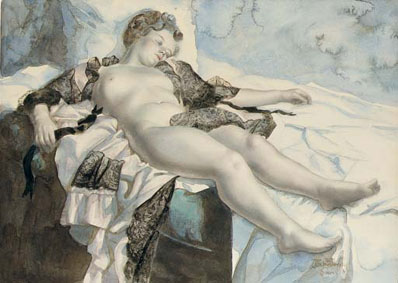 Sleeping nude