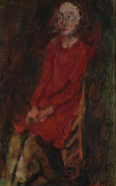 Jeune femme en rouge