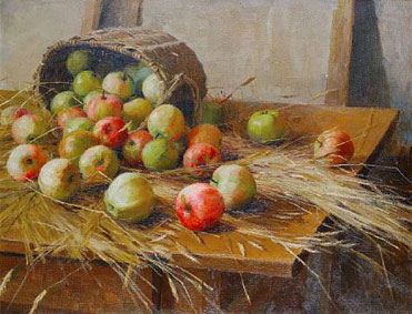 Still life with apples