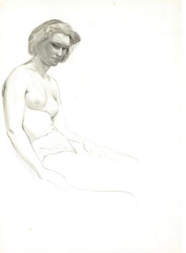 Sketch of a seated woman