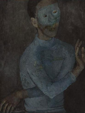 Man in a blue mask