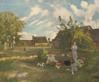 A summer`s evening in the countryside