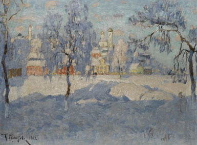 View of Pskov under snow