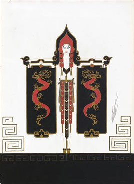 A costume design with Chinese dragons for Aladin