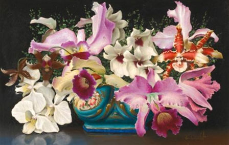 Still life with orchids