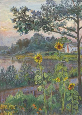 Sunflowers by the bay, Long Island